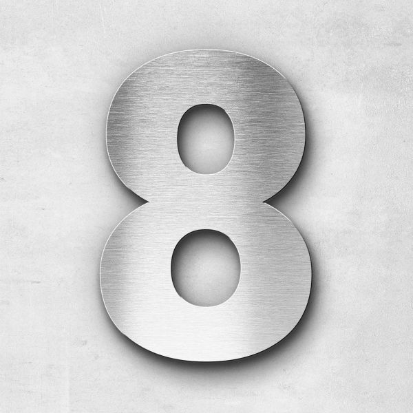 House Number 8 Stainless Steel Sans Series