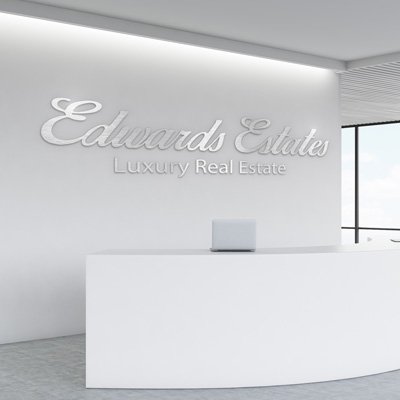 Lettering Stainless Steel - Office Lobby Real Estate Signostar - lettering stainless steel - real estate