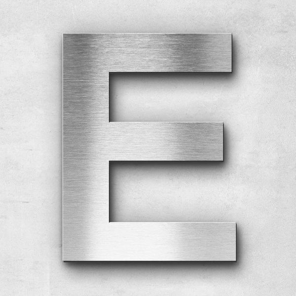 Metal letter E - Series Arial