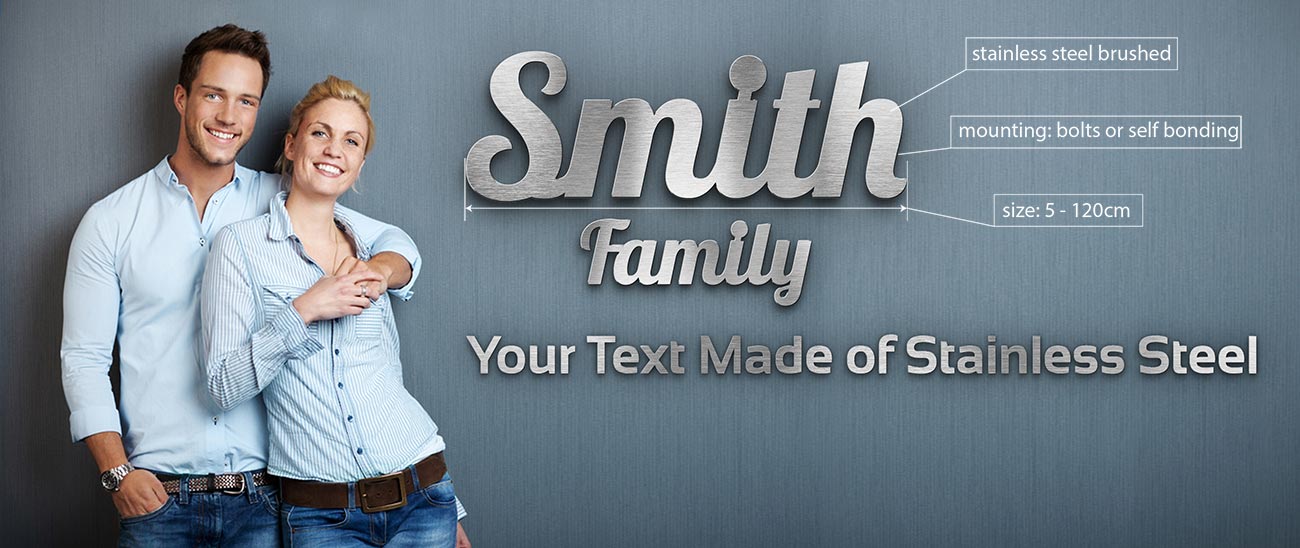 Create Your Custom Lettering Made of Stainless Steel - Smith Family